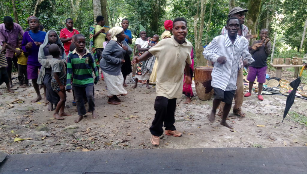 The Batwa people dancing during the Batwa cultural experience